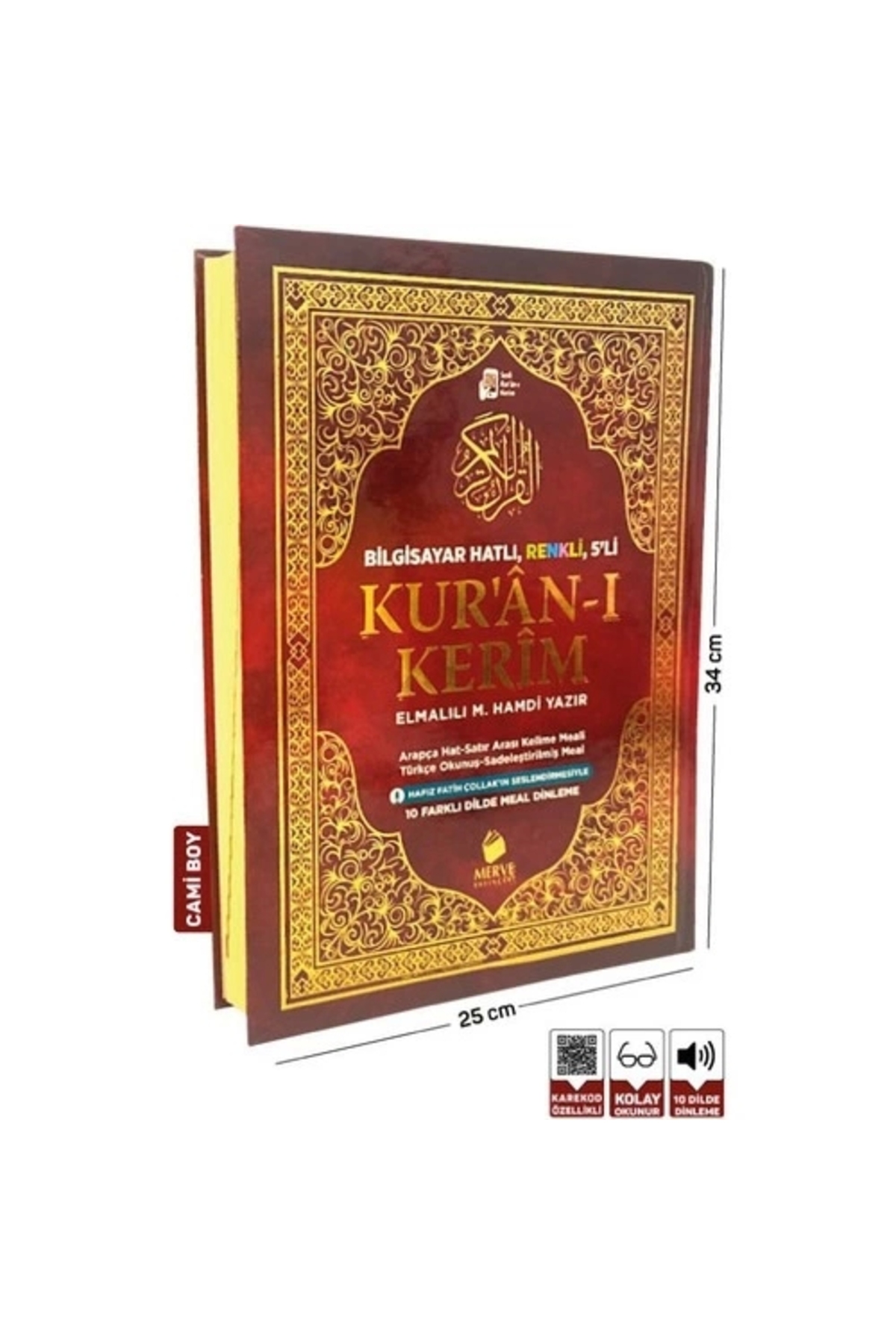 Cami Boy Kuranı Kerim Ve Satır Arası Kelime Türkçe Okunuşlu Ve Meali 5 Özellikli Mealli Kuran