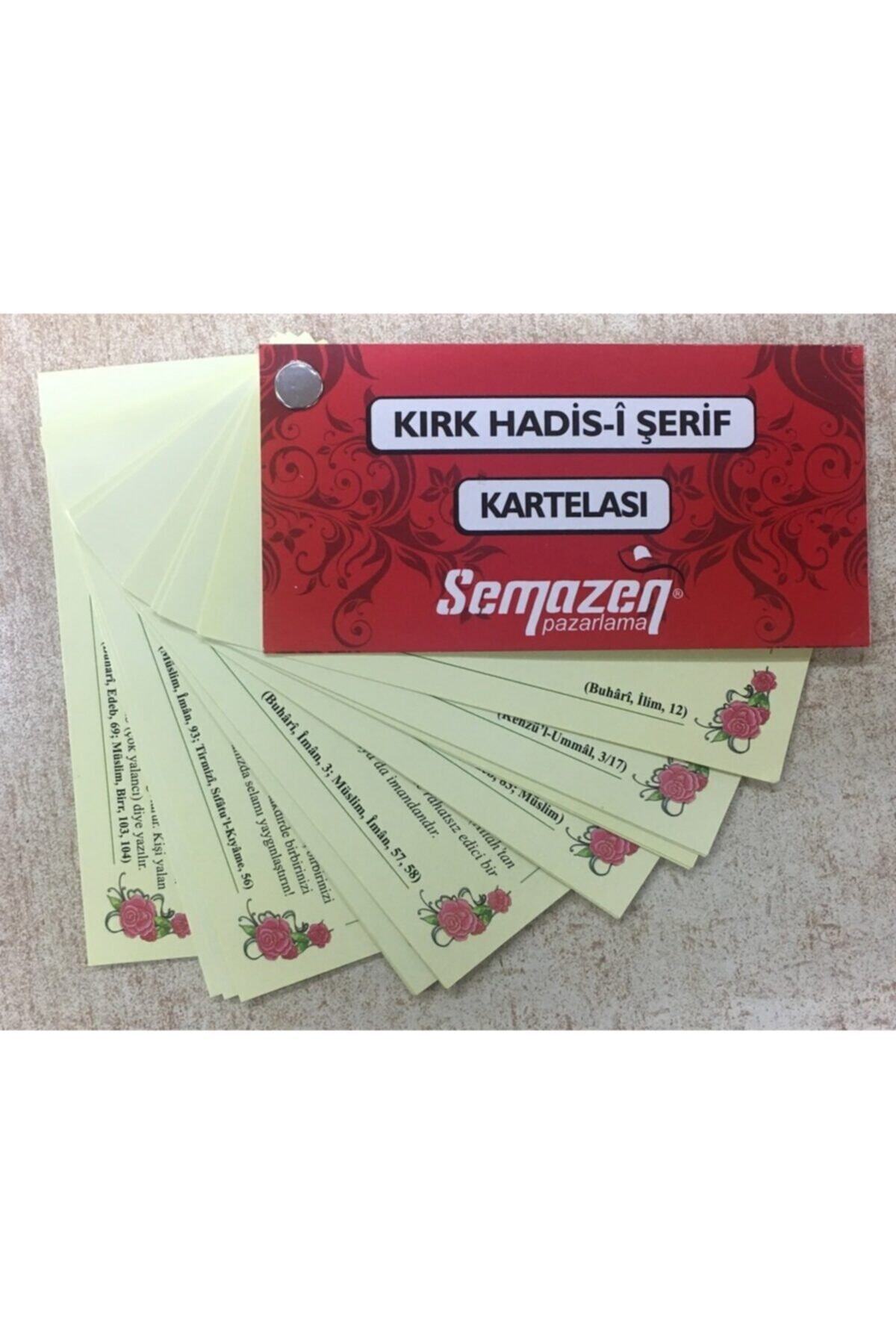 40 Kırk Hadis Ezberleme Kartelası / Kartları, 7x10 Cm. Semazen