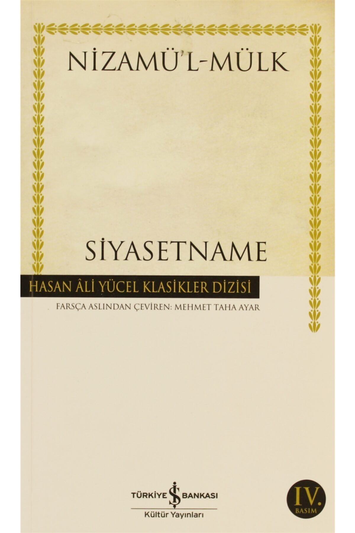 Siyasetname Nizamülmülk 9789944887427