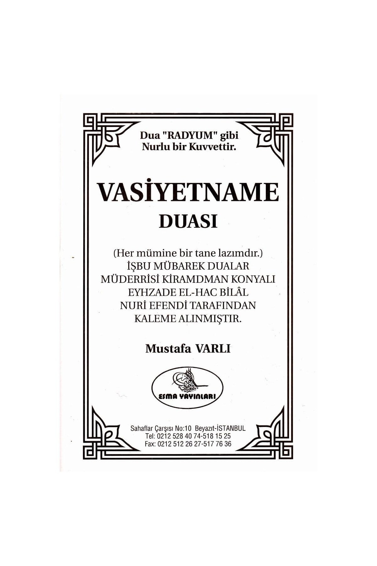 Vasiyetname Duası 1357