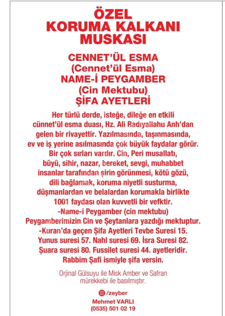 Özel Koruma Kalkanı Muskası