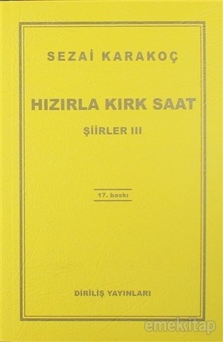 Hızırla Kırk Saat Şiirler 3, Sezai Karakoç