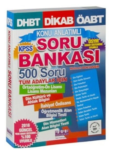 Dhbt Dikab Öabt Konu Anlatımlı Soru Bankası, Burç Yayınevi