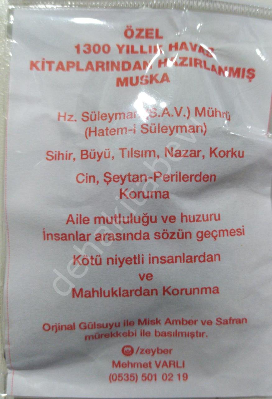 1300 Yıllık Havas Kitaplarından Hazırlanmış Muska