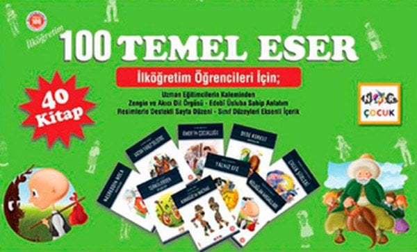 100 Temel Eser (40 Kitap Takım) İlköğretim Öğrencileri İçin, Nar Yayınları