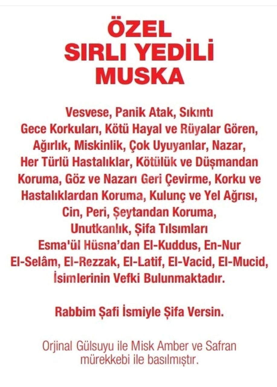 vesvese, panik atak, sıkıntı muskası, özel sırlı yedili muska