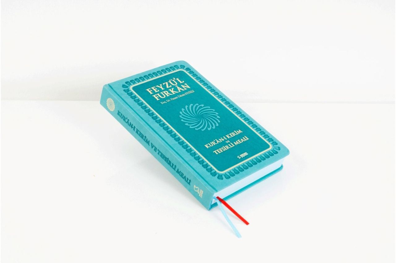 Feyzü'l Furkan Kur'an-ı Kerim ve Tefsirli Meali - Orta Boy - Sert Kapak (Diyanet Mühürlü) Turkuaz Renk