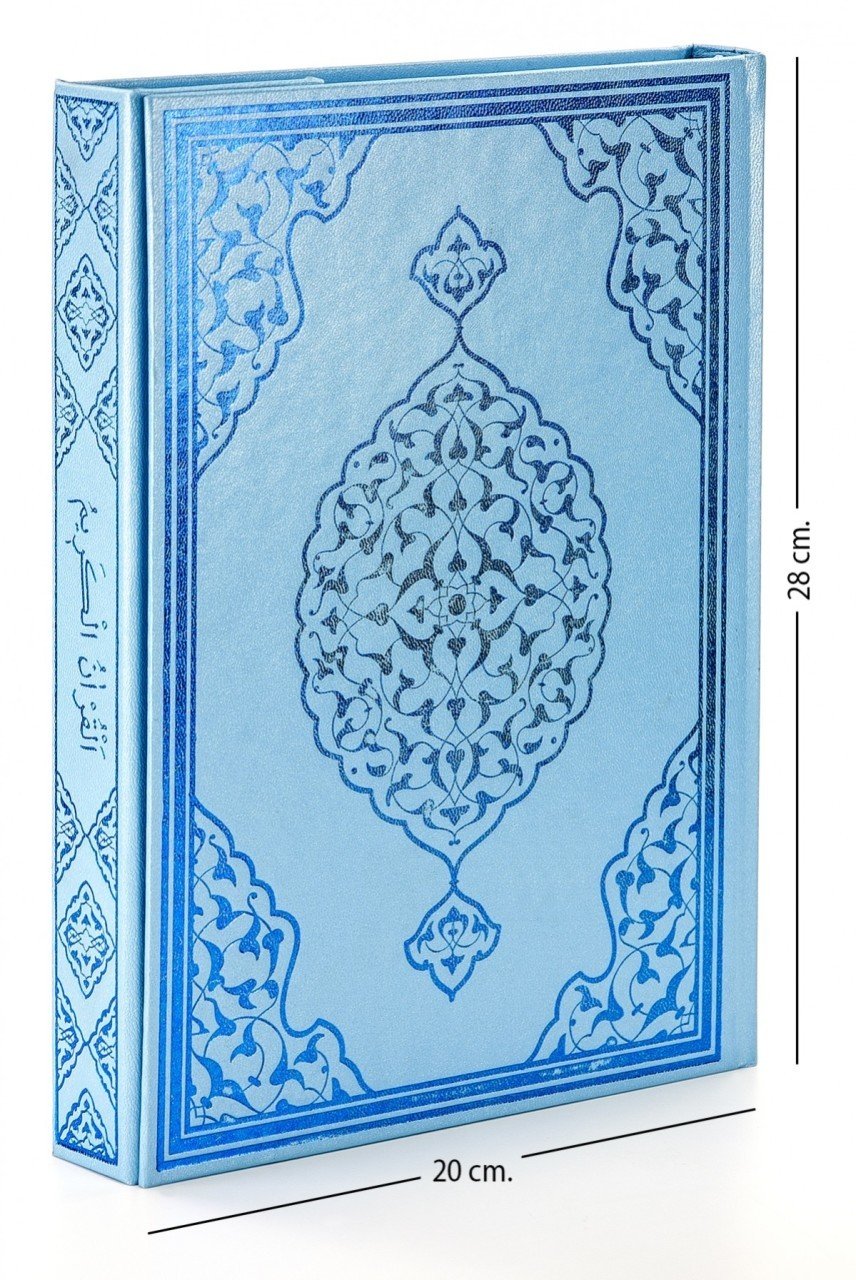 Merve Kuranı Kerim Mavi Renkli Rahle Boy